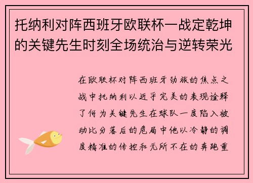 托纳利对阵西班牙欧联杯一战定乾坤的关键先生时刻全场统治与逆转荣光 托纳利对阵西班牙欧联杯一战定乾坤的关键先生时刻全场统治与逆转荣光